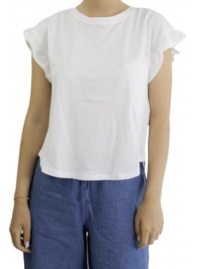 T shirt girocollo con volant Only